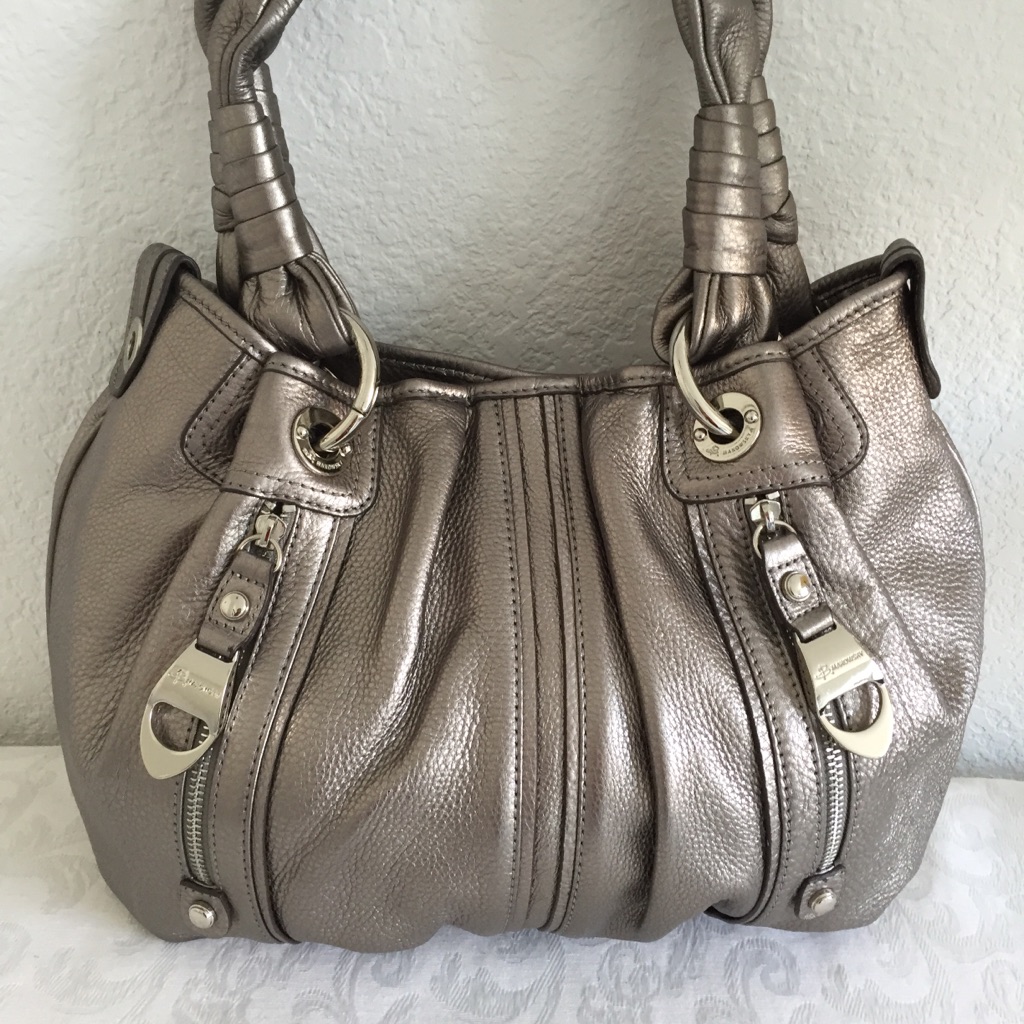 B. Makowsky Front Pocket Silver Bag